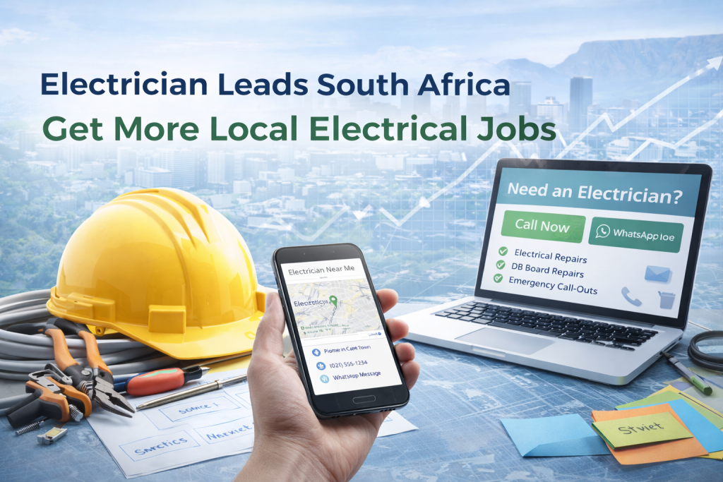 Electrician leads South Africa website for local SEO and enquiries