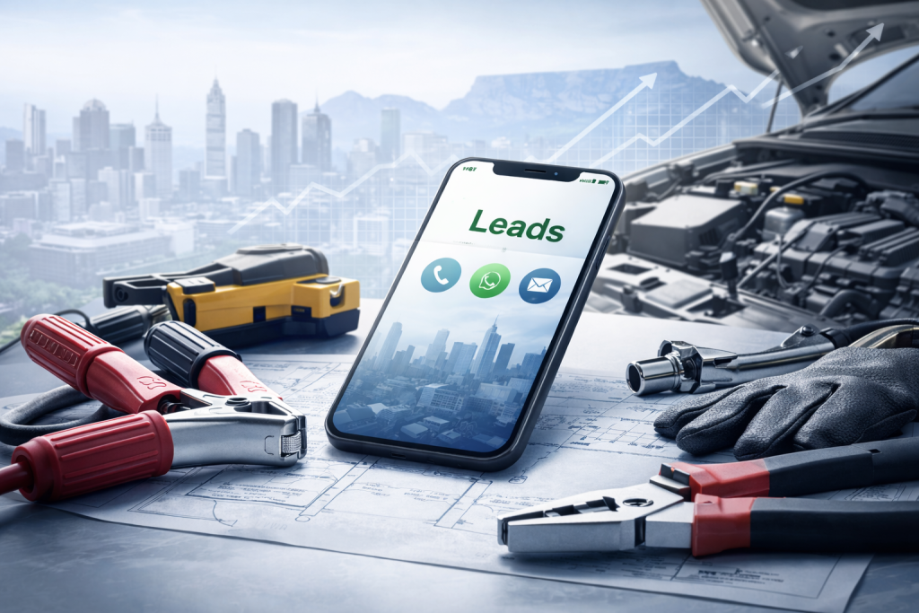 Mobile mechanic leads South Africa page for local SEO and lead generation